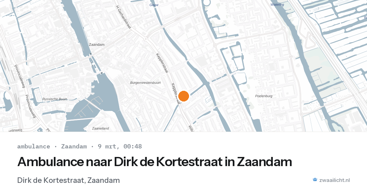 Ambulance naar Dirk de Kortestraat in Zaandam — 8 mrt 2026