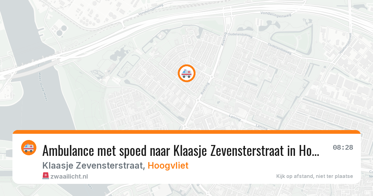 Ambulance met spoed naar Klaasje Zevensterstraat in Hoogvliet — 26 mrt 2026