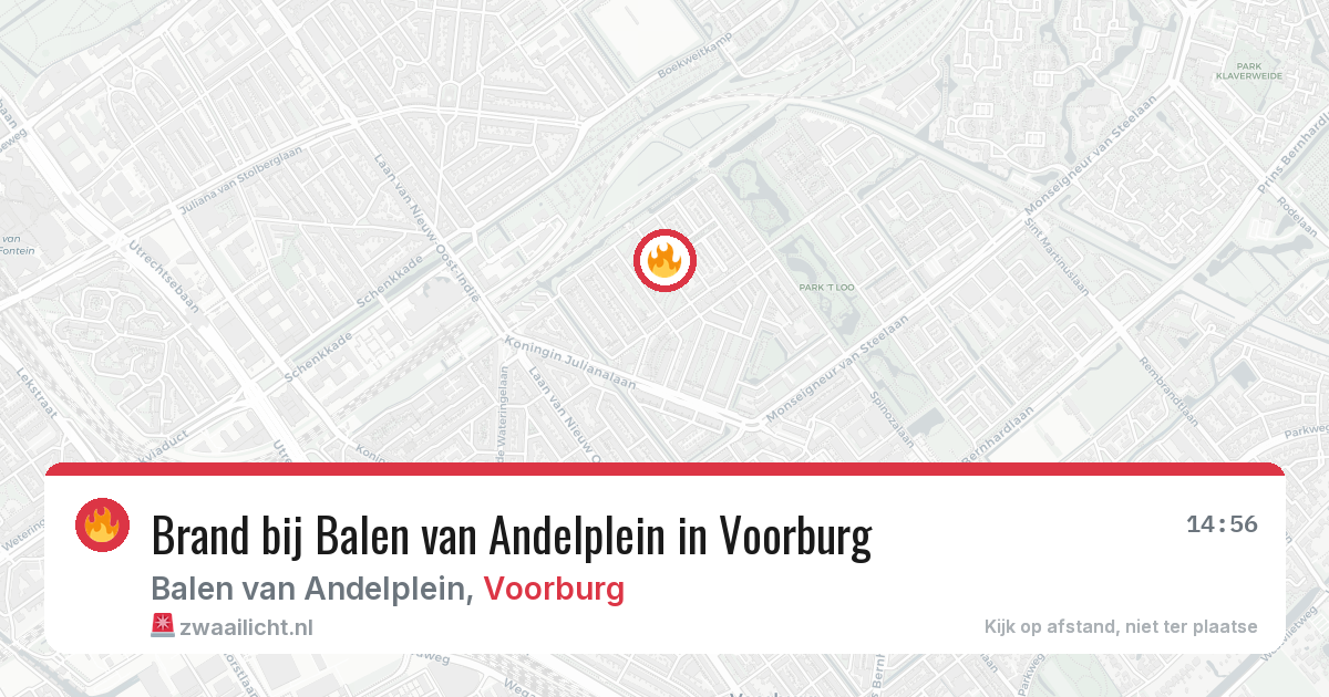 Brand bij Balen van Andelplein in Voorburg — 31 mei 2026