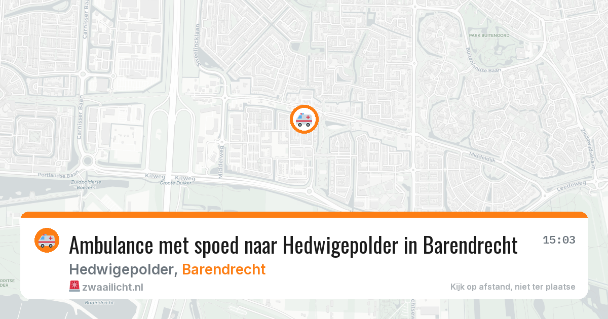 Ambulance met spoed naar Hedwigepolder in Barendrecht — 20 mrt 2026