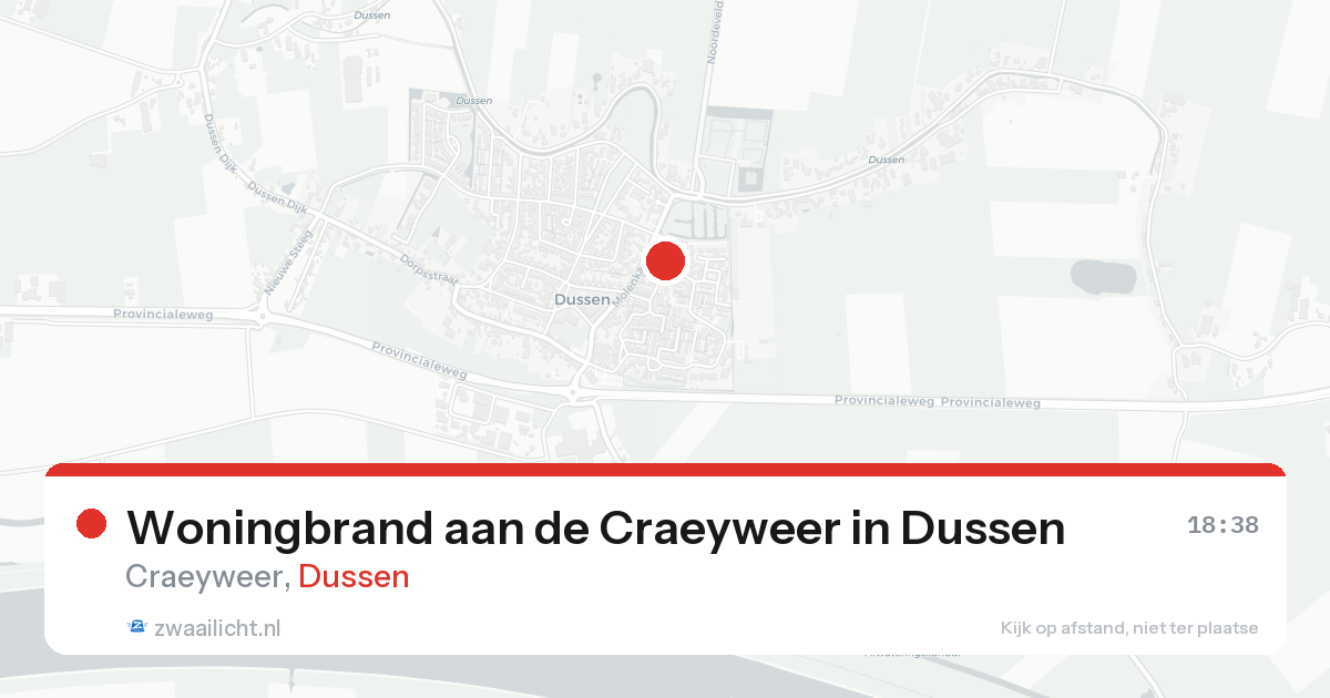 Woningbrand aan de Craeyweer in Dussen — 17 aug 2026