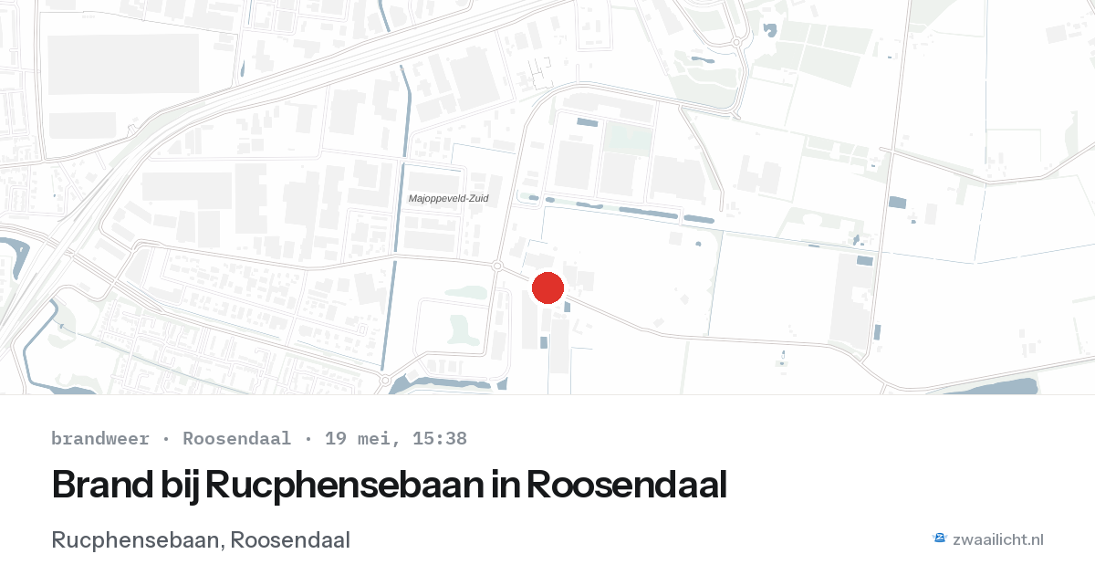 Brand bij Rucphensebaan in Roosendaal — 19 mei 2026