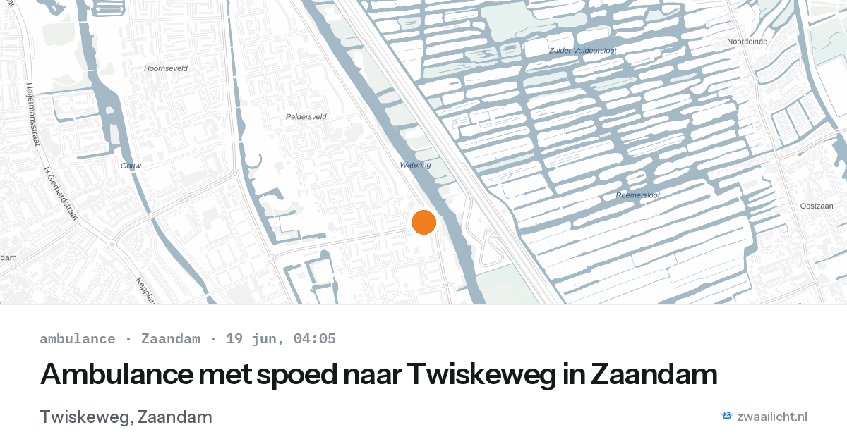 Ambulance met spoed naar Twiskeweg in Zaandam — 19 jun 2026