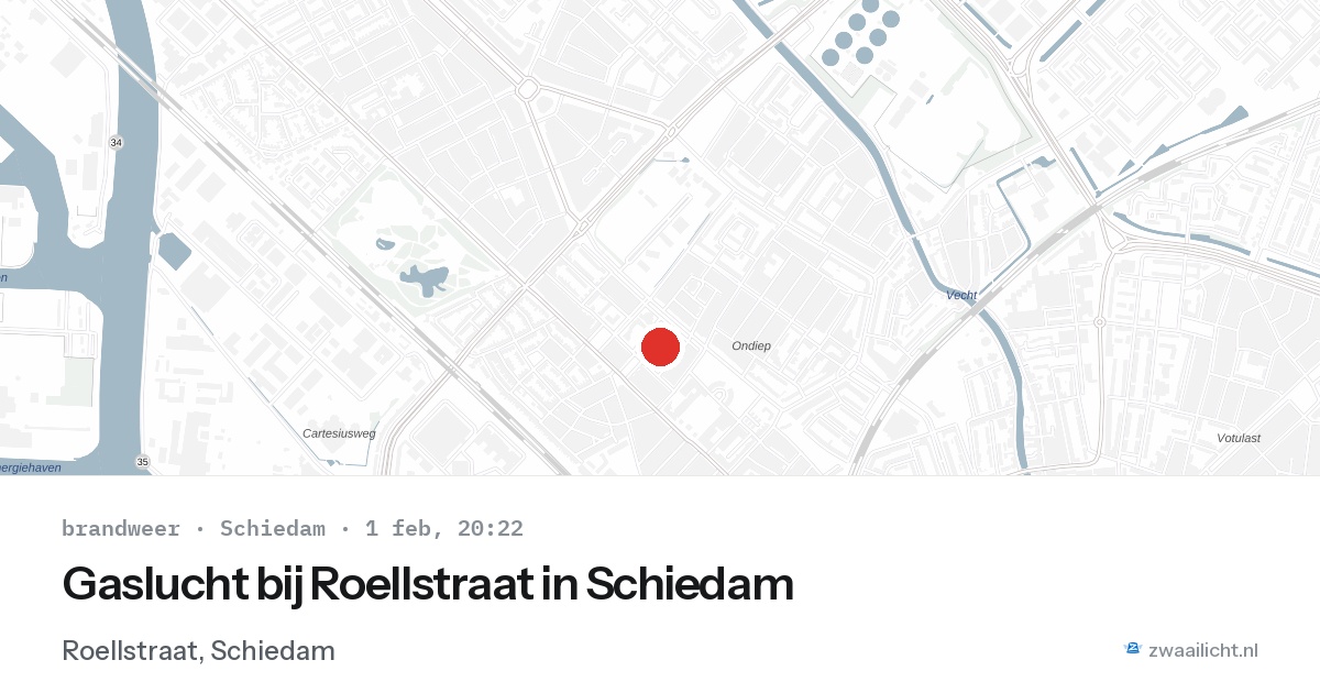Gaslucht bij Roellstraat in Schiedam — 1 feb 2026