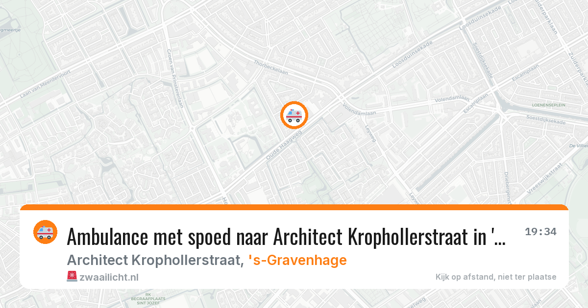 Ambulance met spoed naar Architect Krophollerstraat in 's-Gravenhage — 19 feb 2026