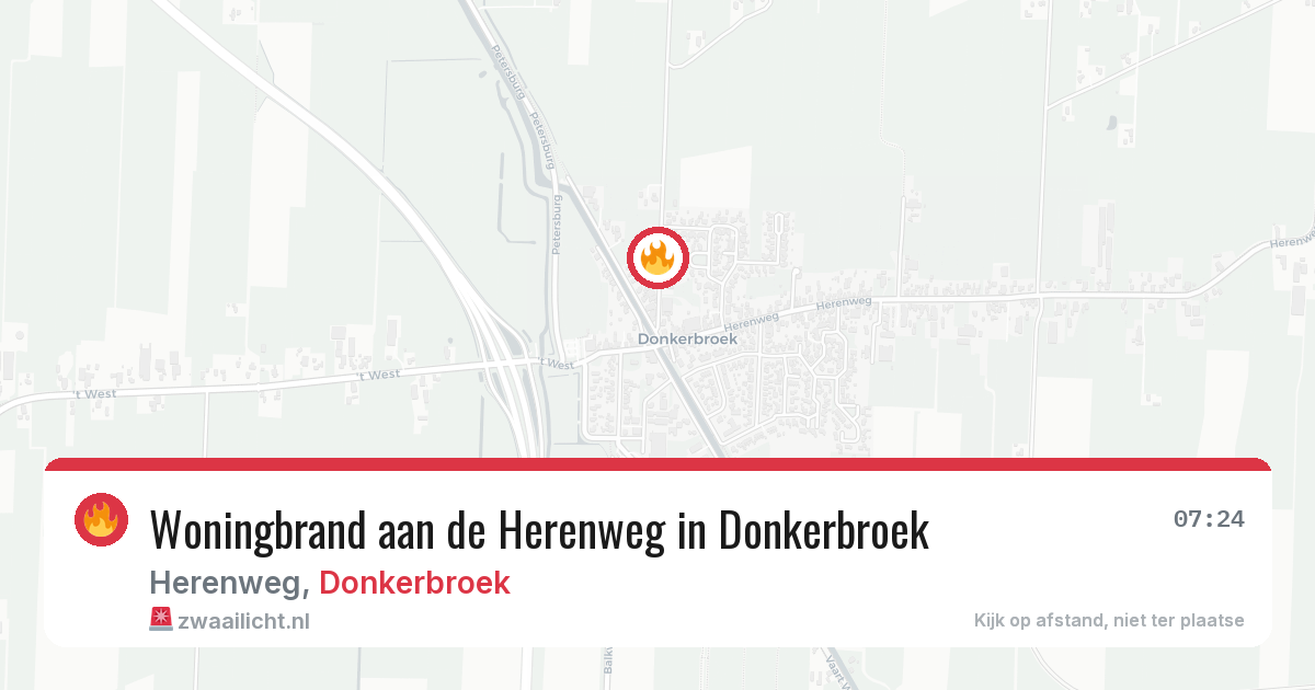 Woningbrand aan de Herenweg in Donkerbroek — 28 mrt 2026