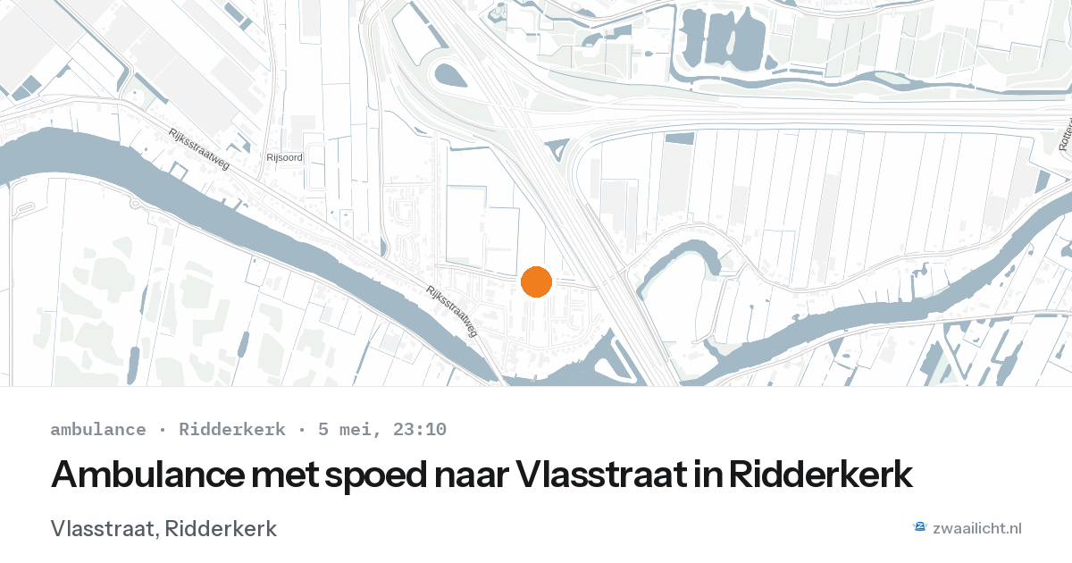 Ambulance met spoed naar Vlasstraat in Ridderkerk — 5 mei 2026