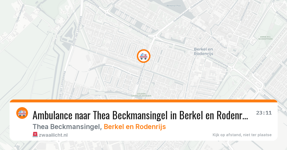 Ambulance naar Thea Beckmansingel in Berkel en Rodenrijs — 28 jan 2026