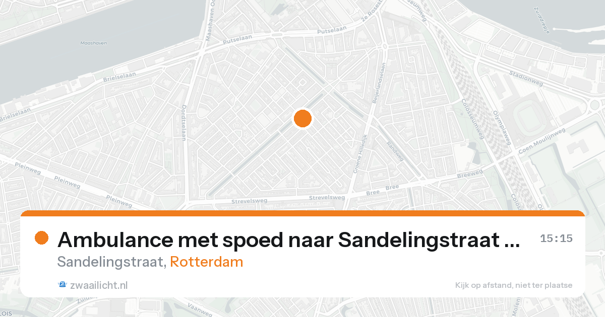 Ambulance met spoed naar Sandelingstraat in Rotterdam — 25 aug 2026