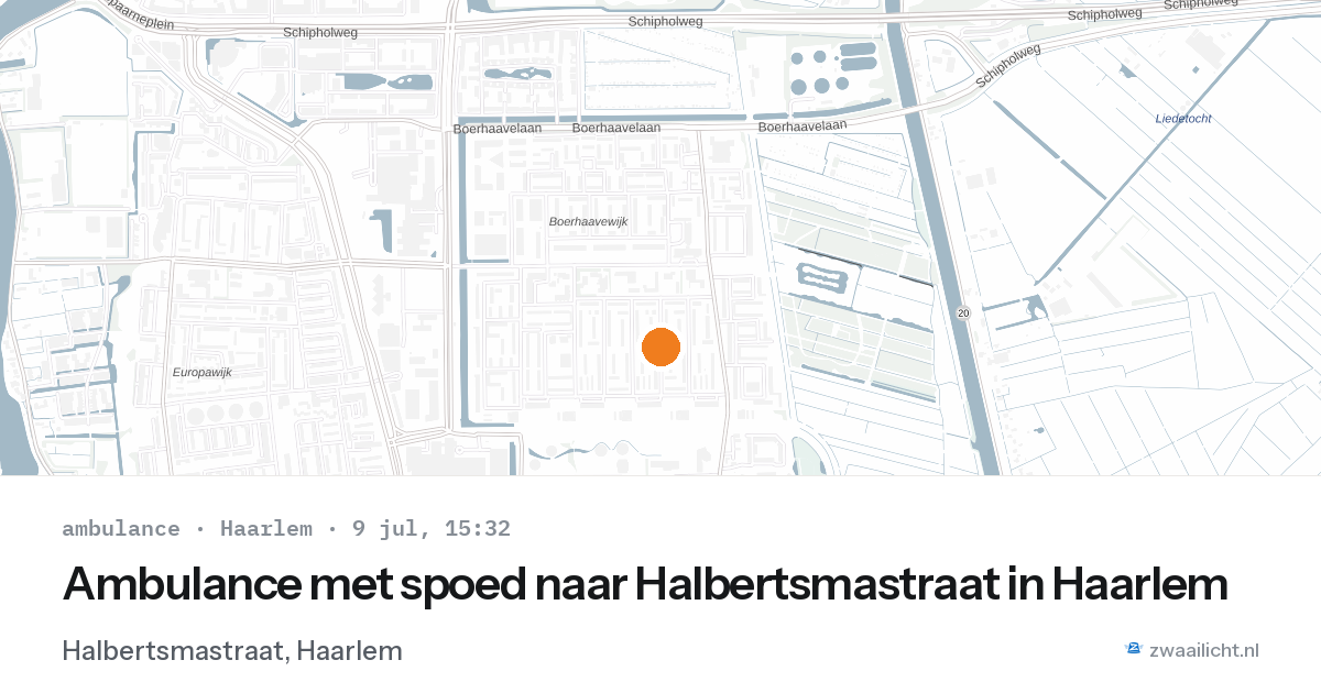 Ambulance met spoed naar Halbertsmastraat in Haarlem — 9 jul 2026