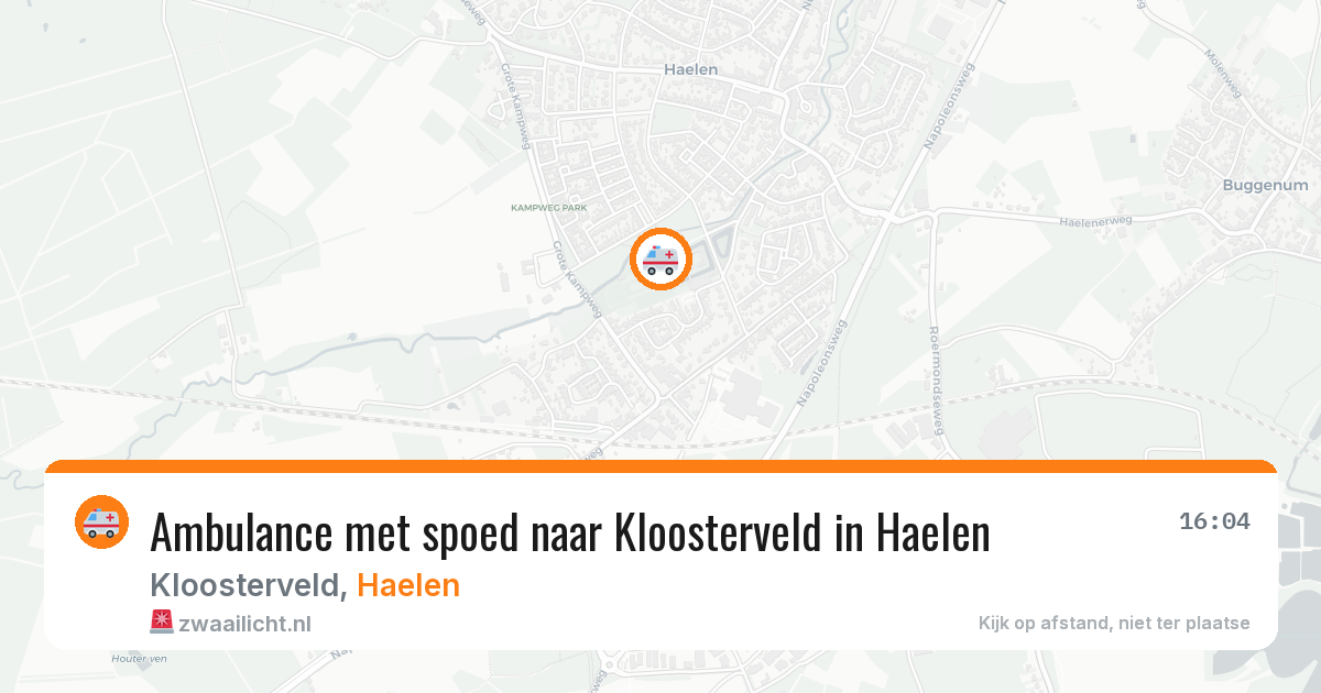 Ambulance met spoed naar Kloosterveld in Haelen — 16 feb 2026