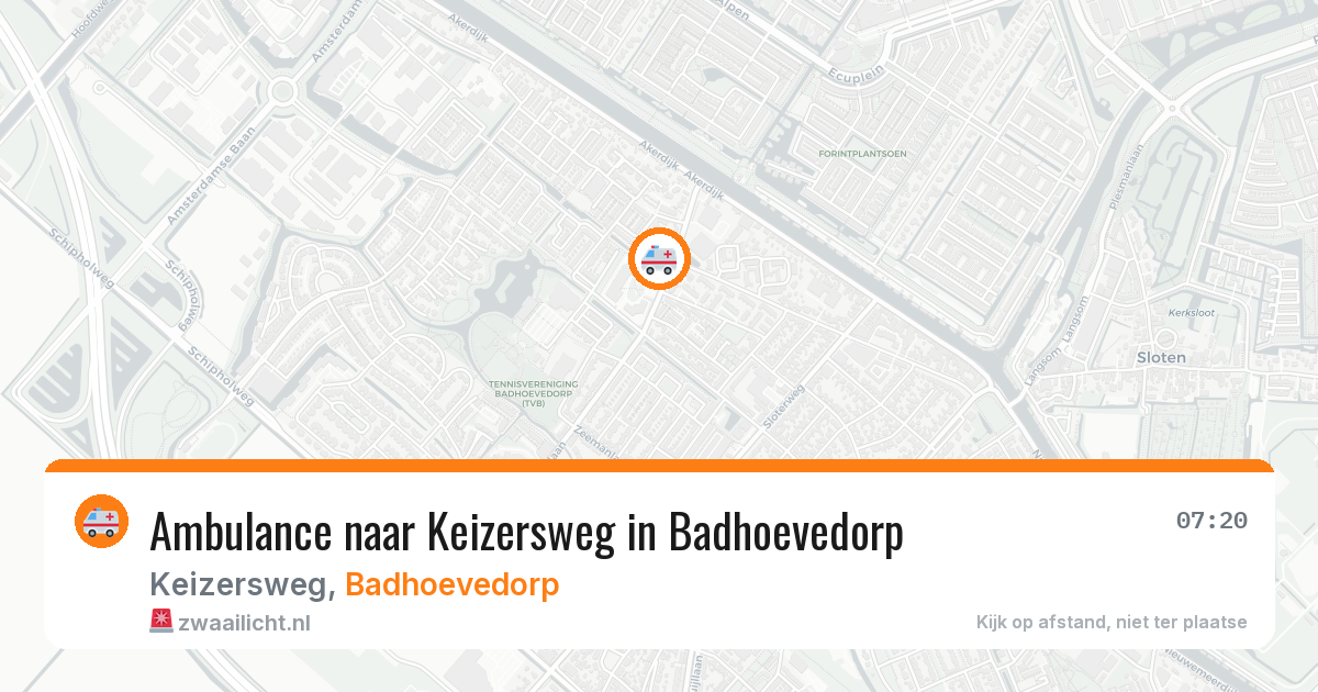 Ambulance naar Keizersweg in Badhoevedorp — 12 aug 2026