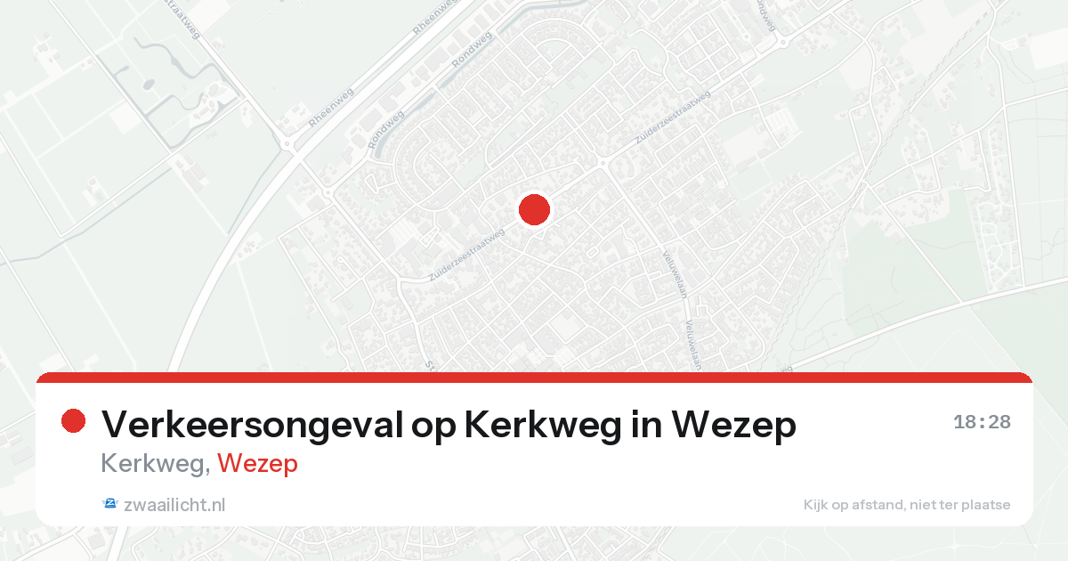 Verkeersongeval op Kerkweg in Wezep — 25 aug 2026