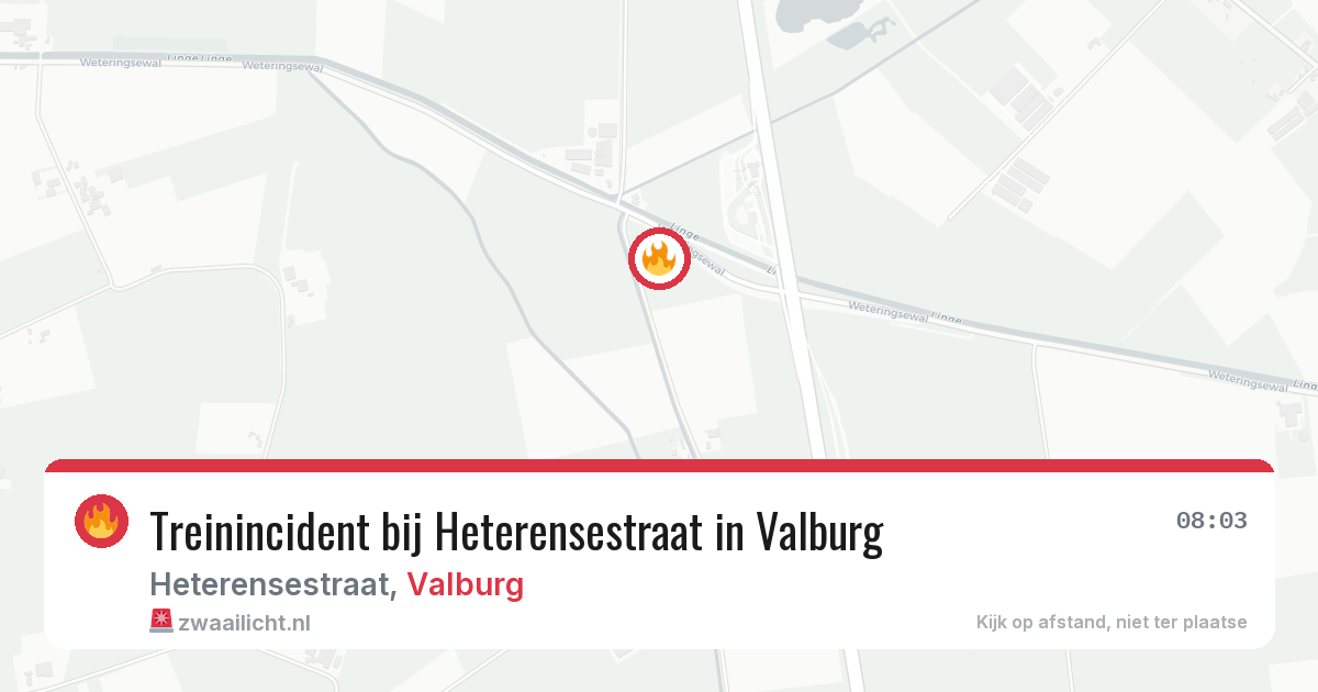 Treinincident bij Heterensestraat in Valburg — 8 jul 2026