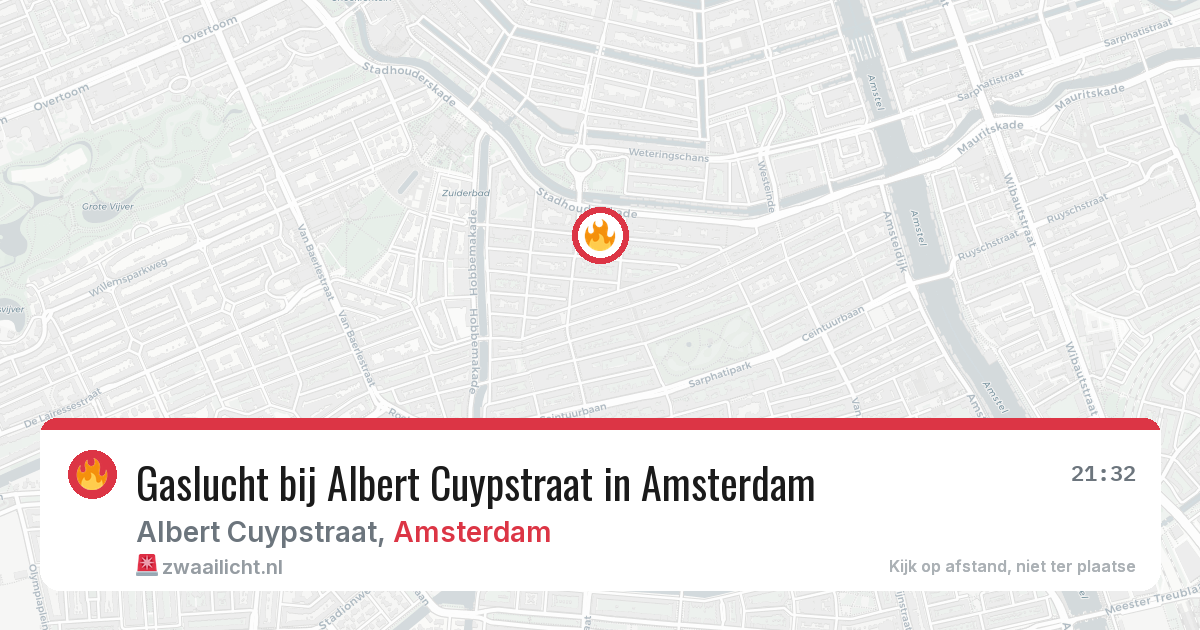 Gaslucht bij Albert Cuypstraat in Amsterdam — 7 aug 2026