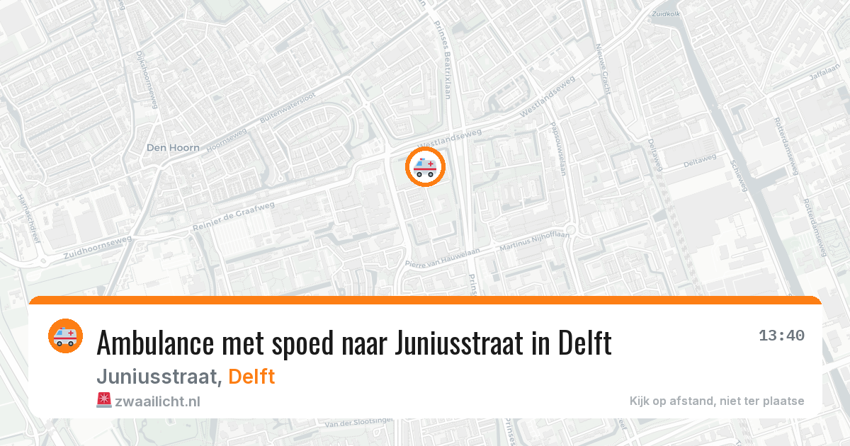 Ambulance met spoed naar Juniusstraat in Delft — 9 apr 2026