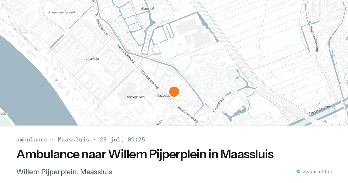 Ambulance naar Willem Pijperplein in Maassluis — 22 jul 2026