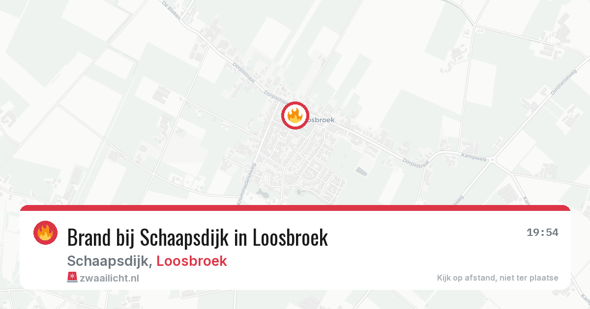 Brand bij Schaapsdijk in Loosbroek — 8 jun 2026