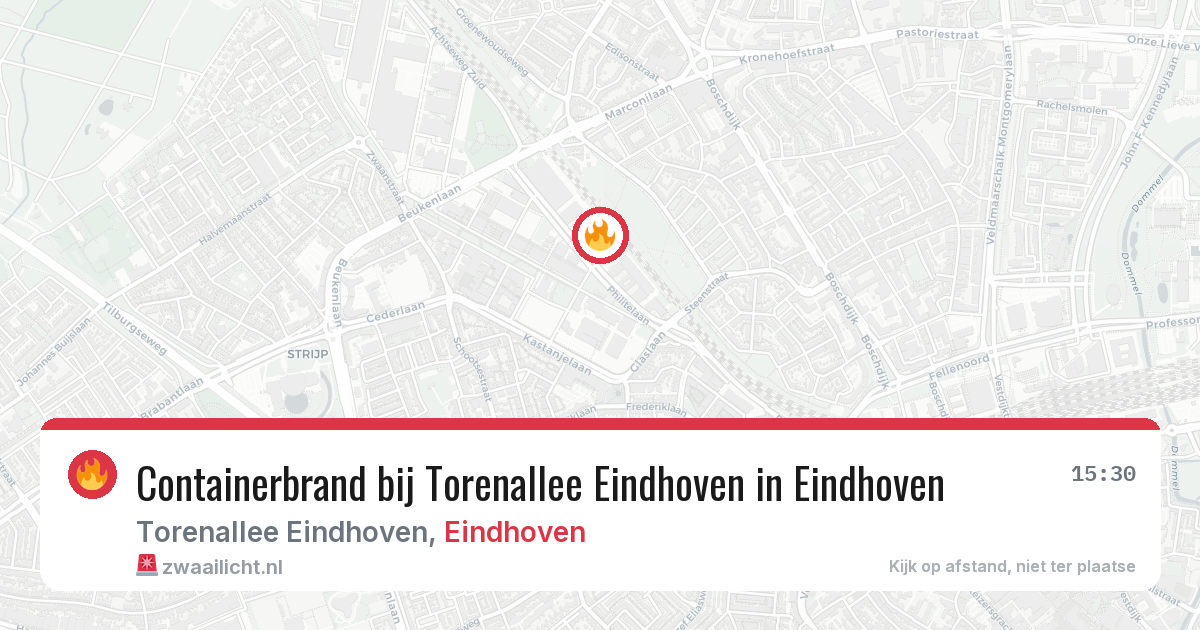 Containerbrand bij Torenallee Eindhoven in Eindhoven — 27 mei 2026