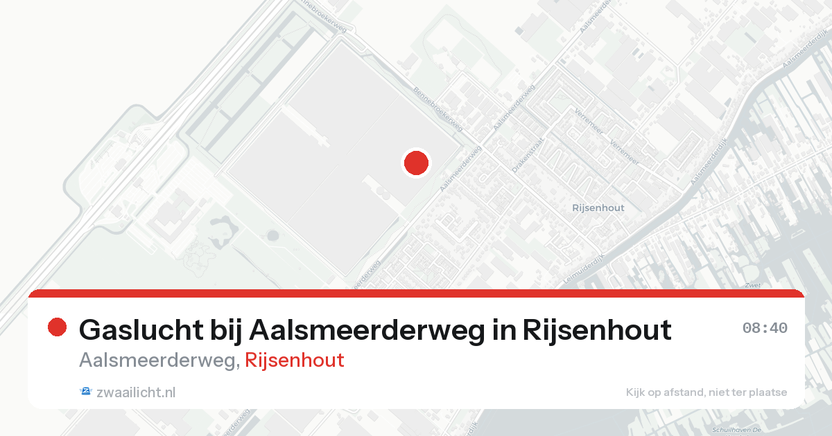 Gaslucht bij Aalsmeerderweg in Rijsenhout — 19 aug 2026