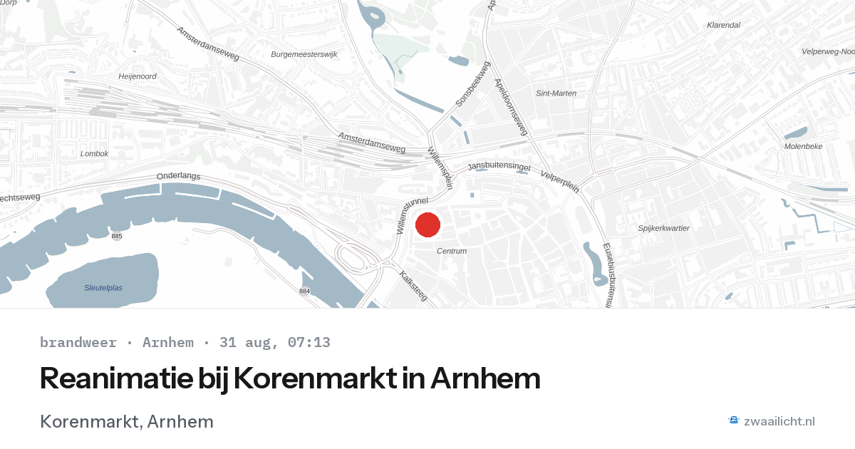 Reanimatie bij Korenmarkt in Arnhem — 31 aug 2026
