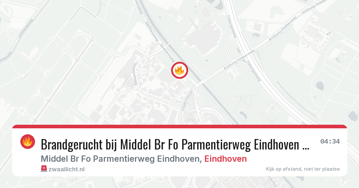 Brandgerucht bij Middel Br Fo Parmentierweg Eindhoven in Eindhoven — 30 apr 2026