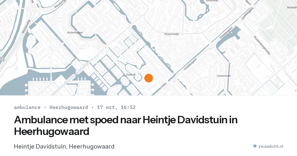 Ambulance met spoed naar Heintje Davidstuin in Heerhugowaard — 17 mrt 2026
