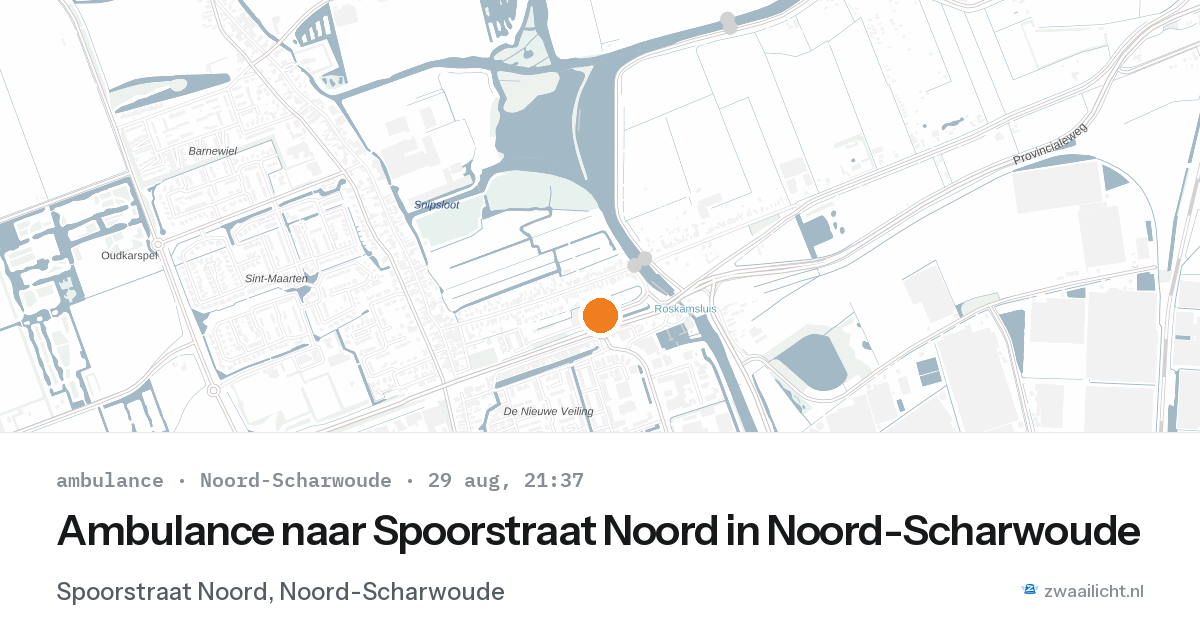 Ambulance naar Spoorstraat Noord in Noord-Scharwoude — 29 aug 2026