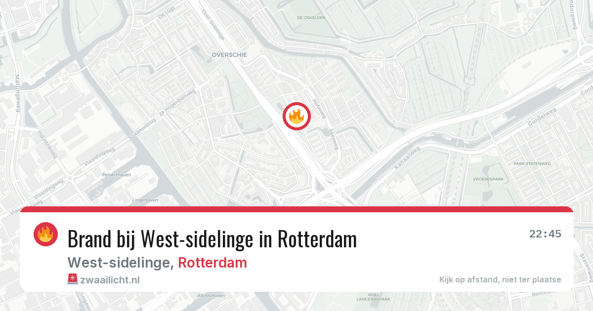 Brand bij West-sidelinge in Rotterdam — 8 aug 2026