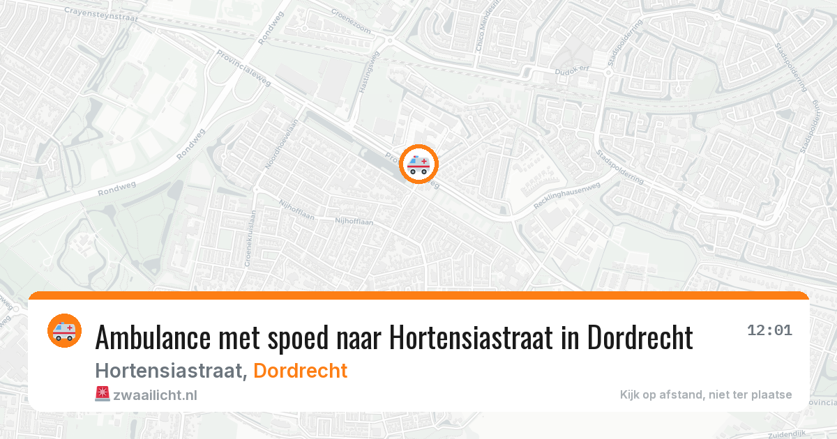 Ambulance met spoed naar Hortensiastraat in Dordrecht — 28 mrt 2026