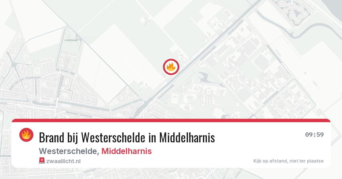 Brand bij Westerschelde in Middelharnis — 3 aug 2026