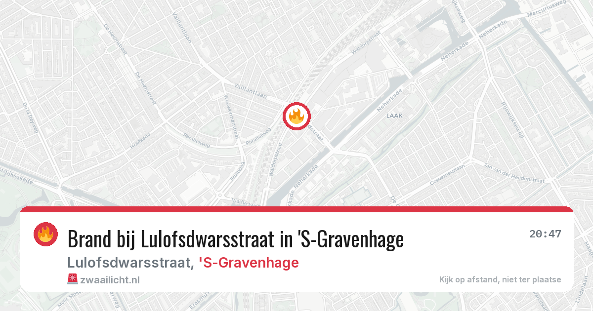 Brand bij Lulofsdwarsstraat in 'S-Gravenhage — 13 mei 2026