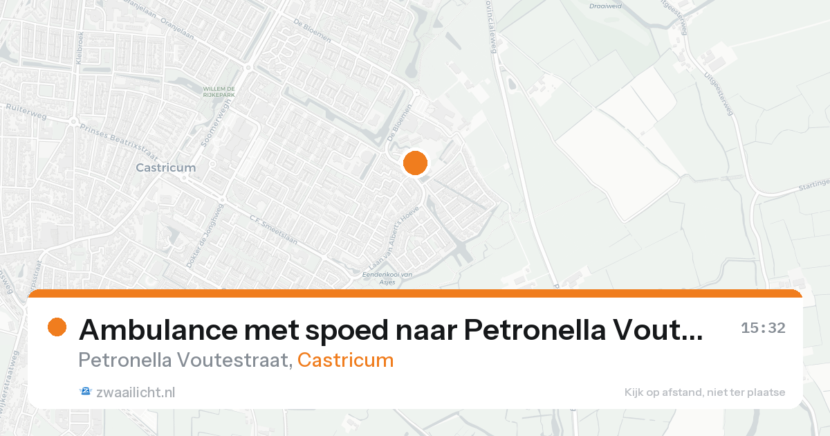Ambulance met spoed naar Petronella Voutestraat in Castricum — 15 aug 2026