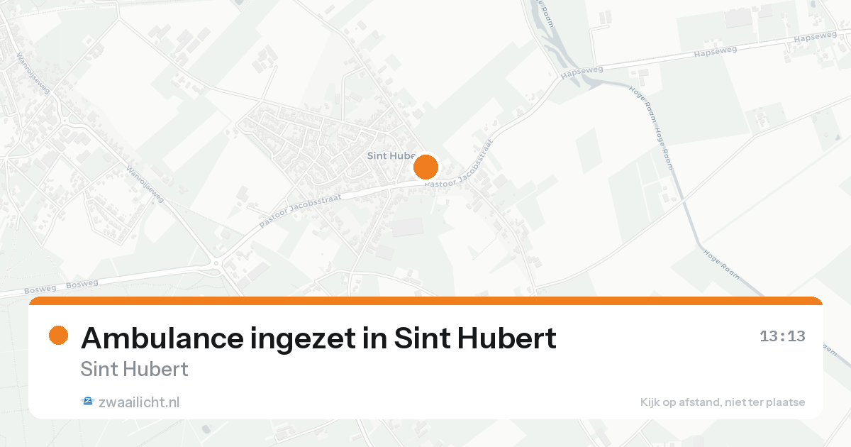 Ambulance ingezet in Sint Hubert — 20 aug 2026