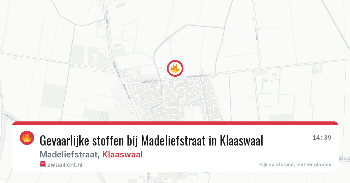 Gevaarlijke stoffen bij Madeliefstraat in Klaaswaal — 11 apr 2026