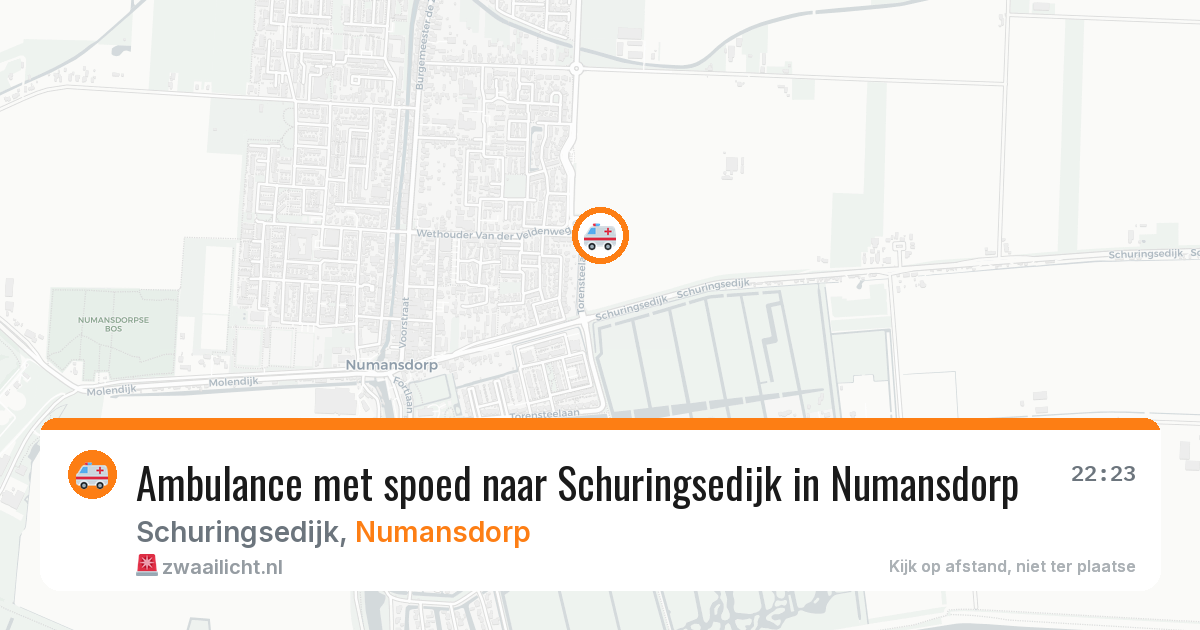 Ambulance met spoed naar Schuringsedijk in Numansdorp — 8 aug 2026