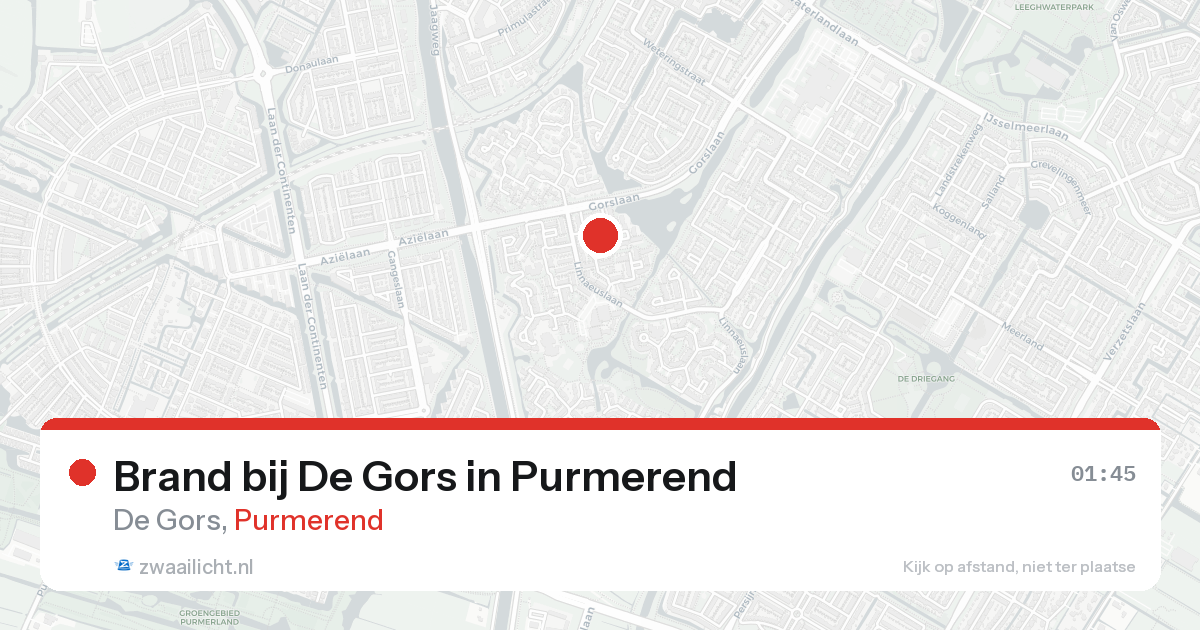 Brand bij De Gors in Purmerend — 7 apr 2026