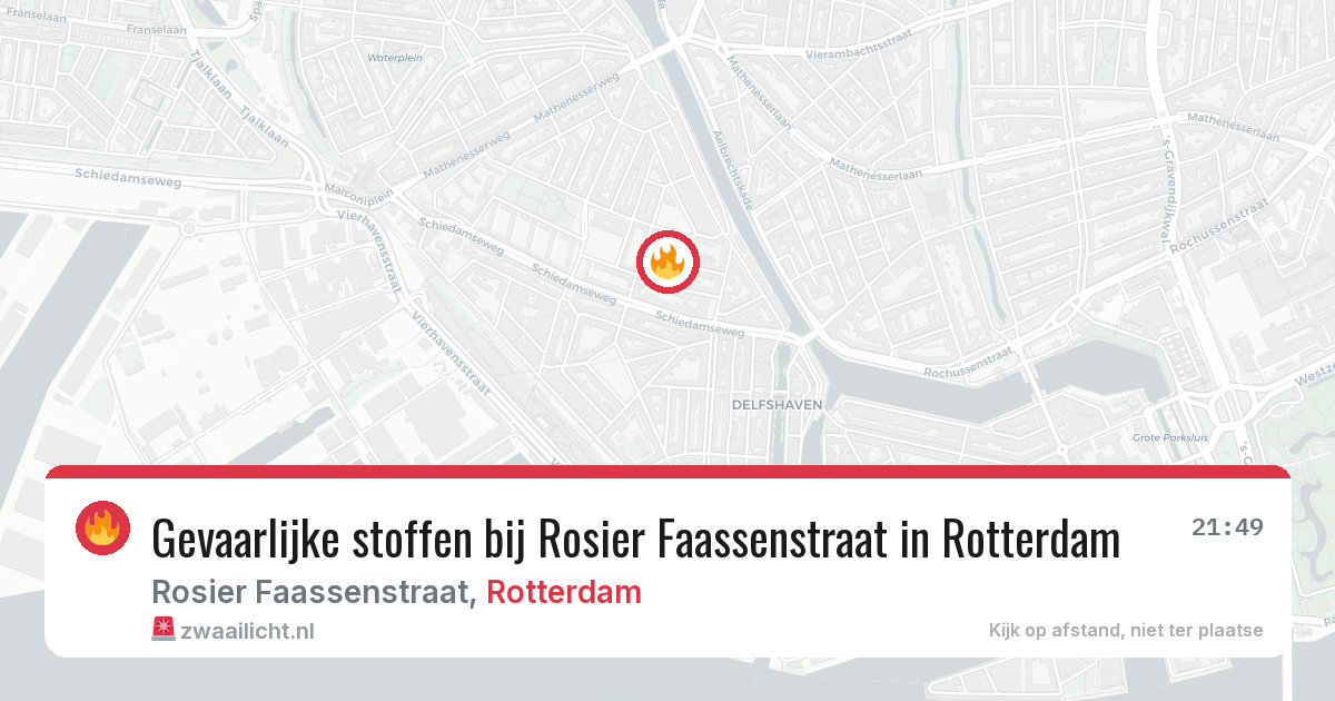 Gevaarlijke stoffen bij Rosier Faassenstraat in Rotterdam — 27 apr 2026