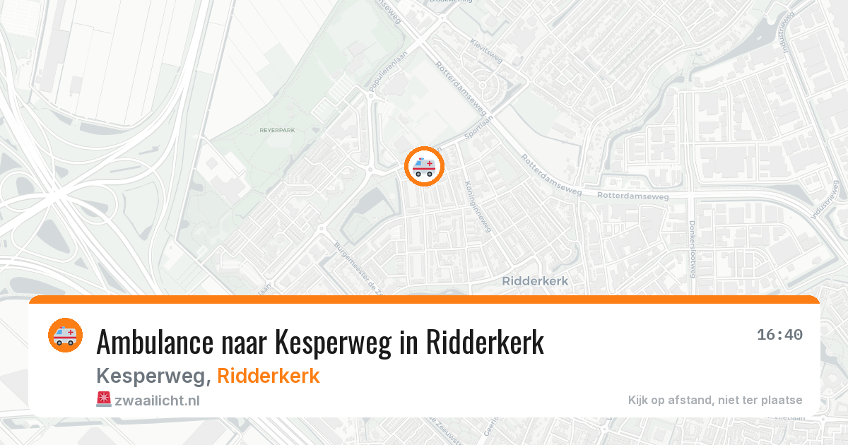 Ambulance naar Kesperweg in Ridderkerk — 13 jul 2026
