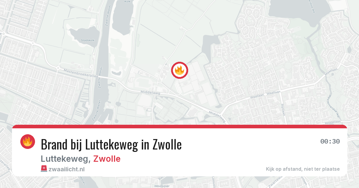 Brand bij Luttekeweg in Zwolle — 28 jun 2026
