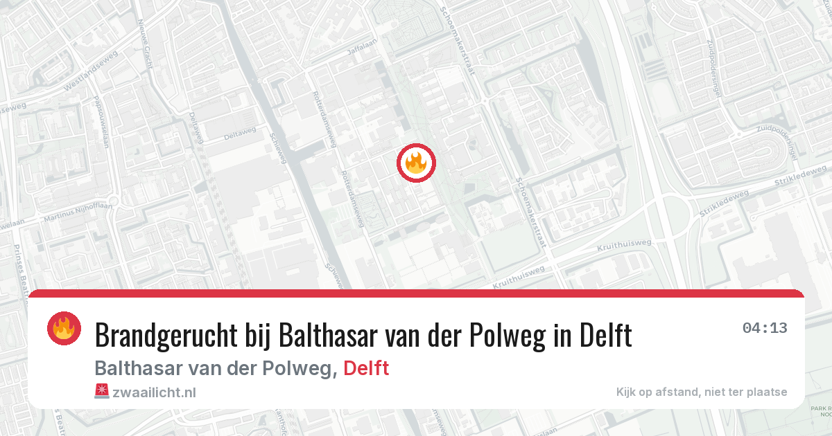 Brandgerucht bij Balthasar van der Polweg in Delft — 27 mei 2026