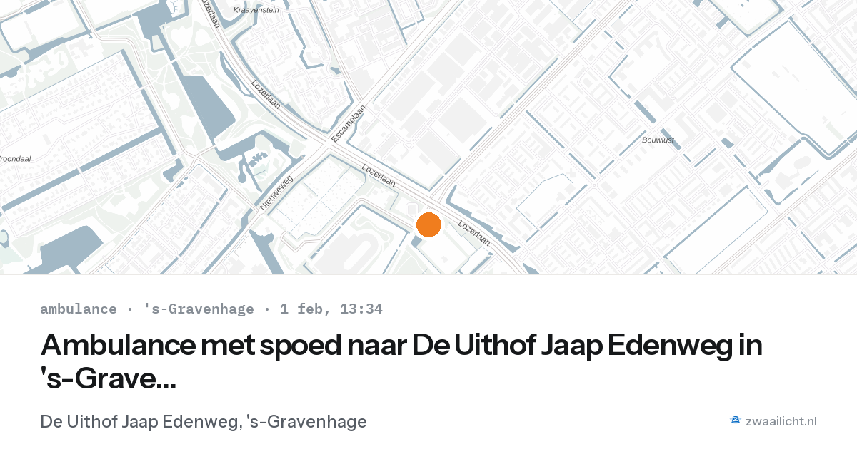 Ambulance met spoed naar De Uithof Jaap Edenweg in 's-Gravenhage — 1 feb 2026