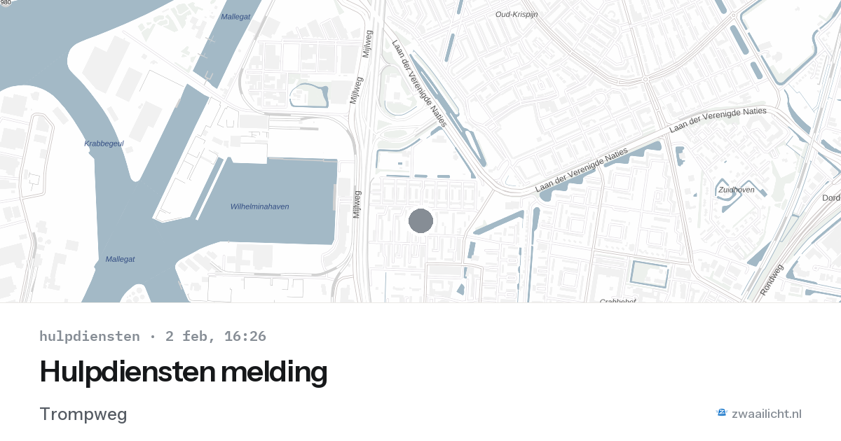 Hulpdiensten melding — 2 feb 2026