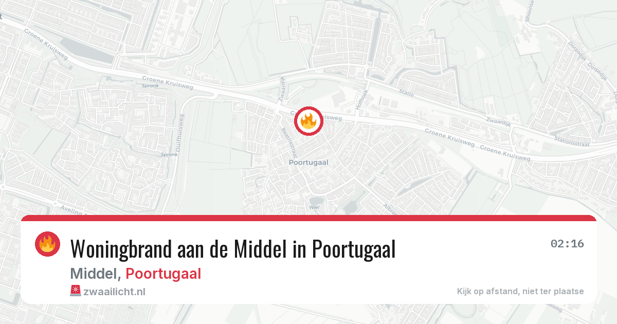 Woningbrand aan de Middel in Poortugaal — 15 mei 2026