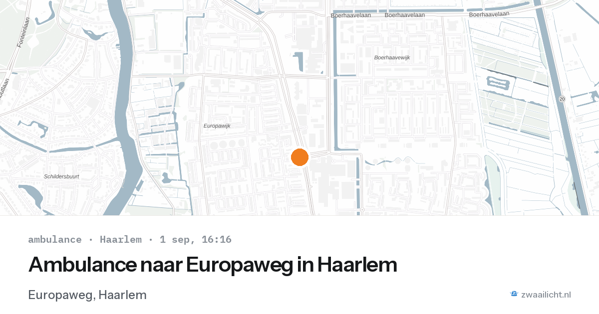 Ambulance naar Europaweg in Haarlem — 1 sep 2026