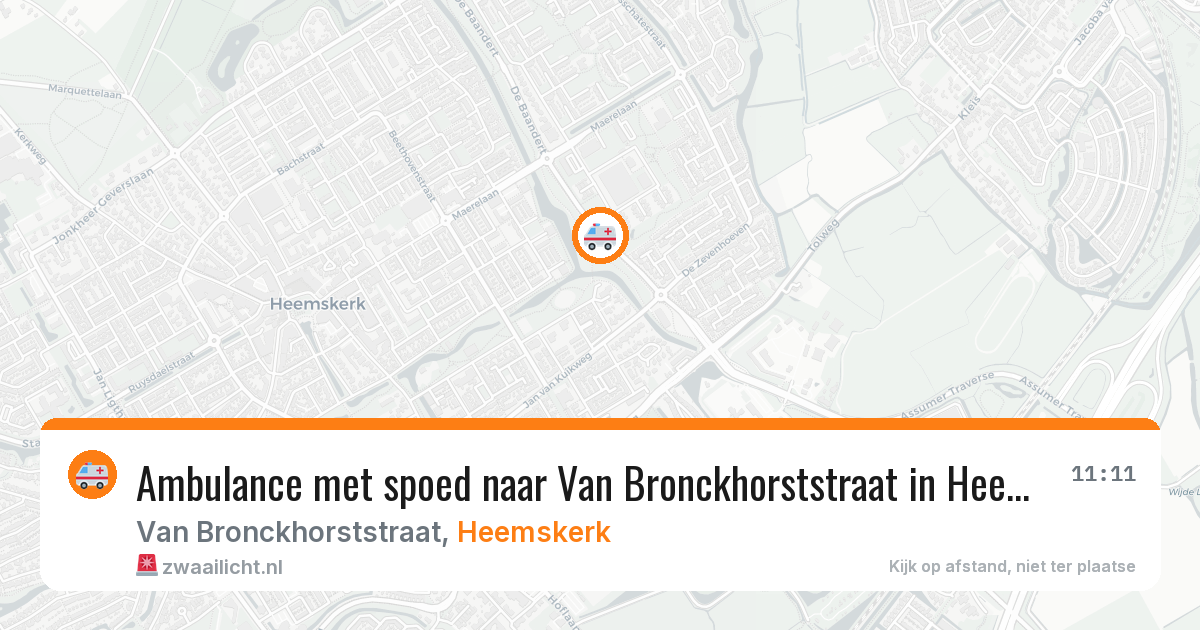 Ambulance met spoed naar Van Bronckhorststraat in Heemskerk — 29 jan 2026