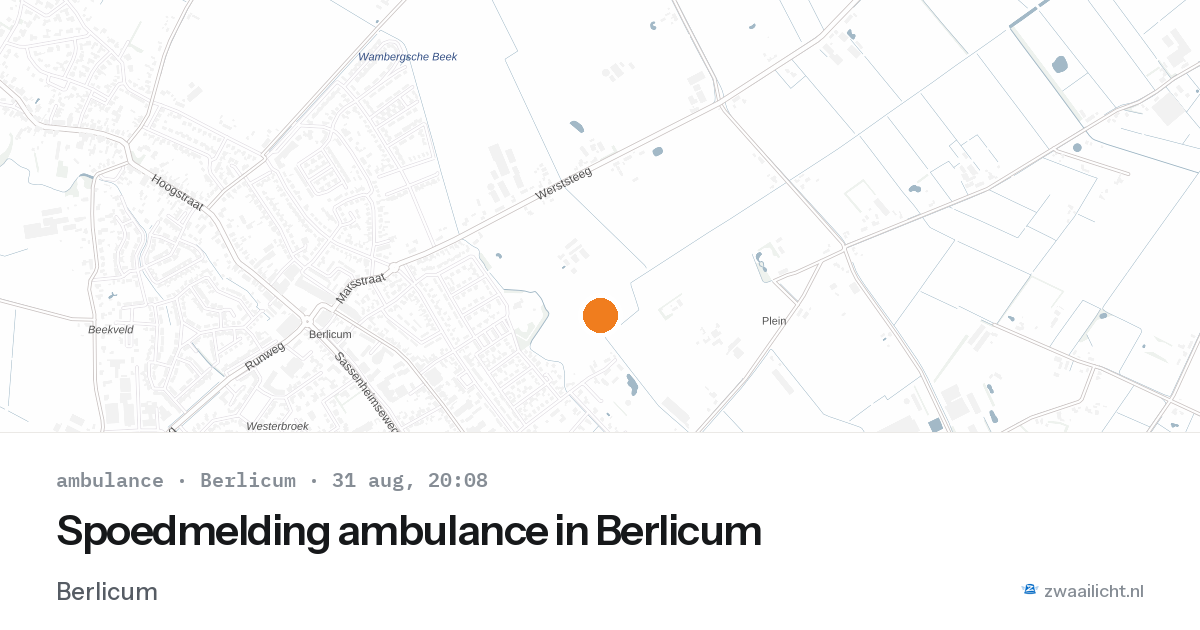 Spoedmelding ambulance in Berlicum — 31 aug 2026