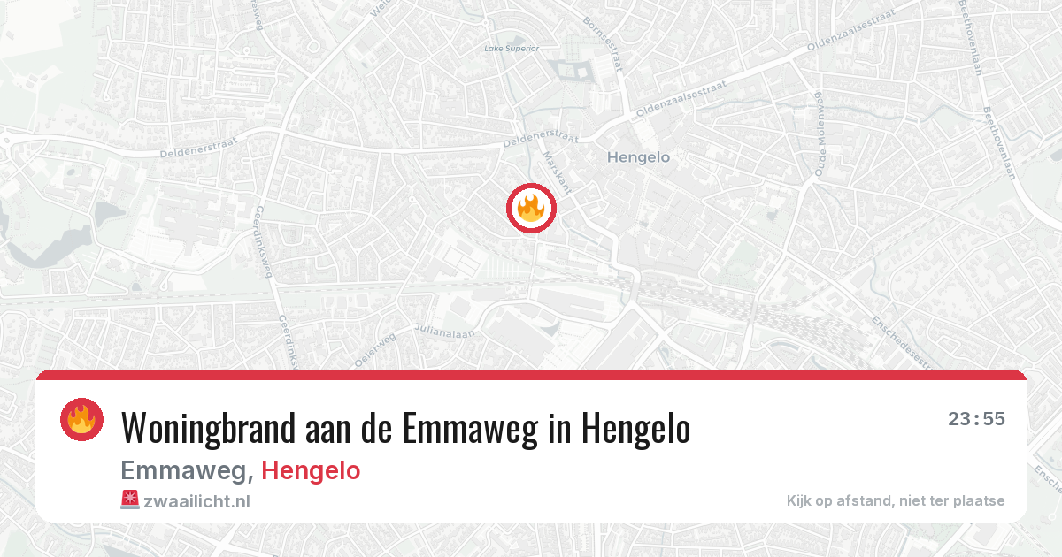 Woningbrand aan de Emmaweg in Hengelo — 23 jun 2026