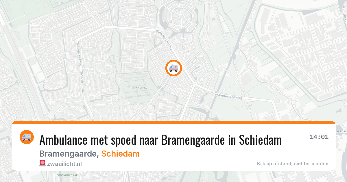 Ambulance met spoed naar Bramengaarde in Schiedam — 27 jun 2026