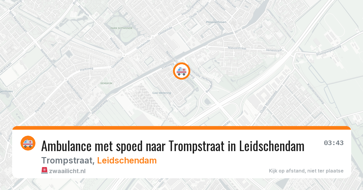Ambulance met spoed naar Trompstraat in Leidschendam — 14 mei 2026